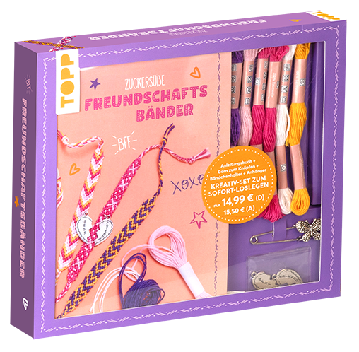 Kreativ-Set Zuckersüße Freundschaftsbänder. Mit Anleitungsbuch und Material